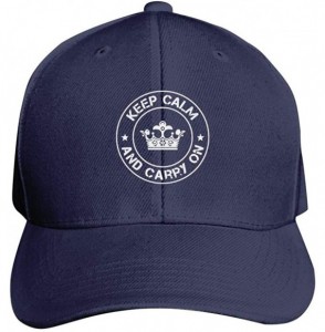 Baseball Caps Unisex Baseball Cap Keep Calm and Carry On Trucker Cap Relaxed Fit with Adjustable Strap Dad Hat - Navy - CM18R...