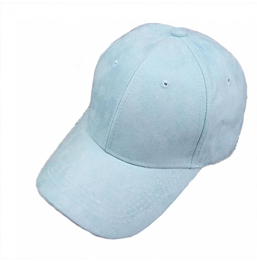 Baseball Caps Unisex Baseball Cap Plain Blank Solid Adjustable Polo Style Hat - Blue - CU186RCDOT2