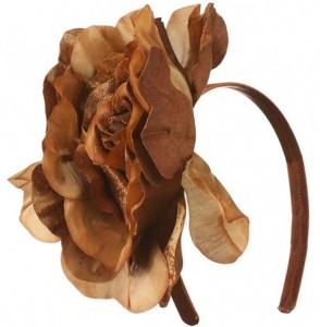 Headbands 6 Inch Flower Satin Covered Headband - Bronze W15S70C - CN11E8U8J1H