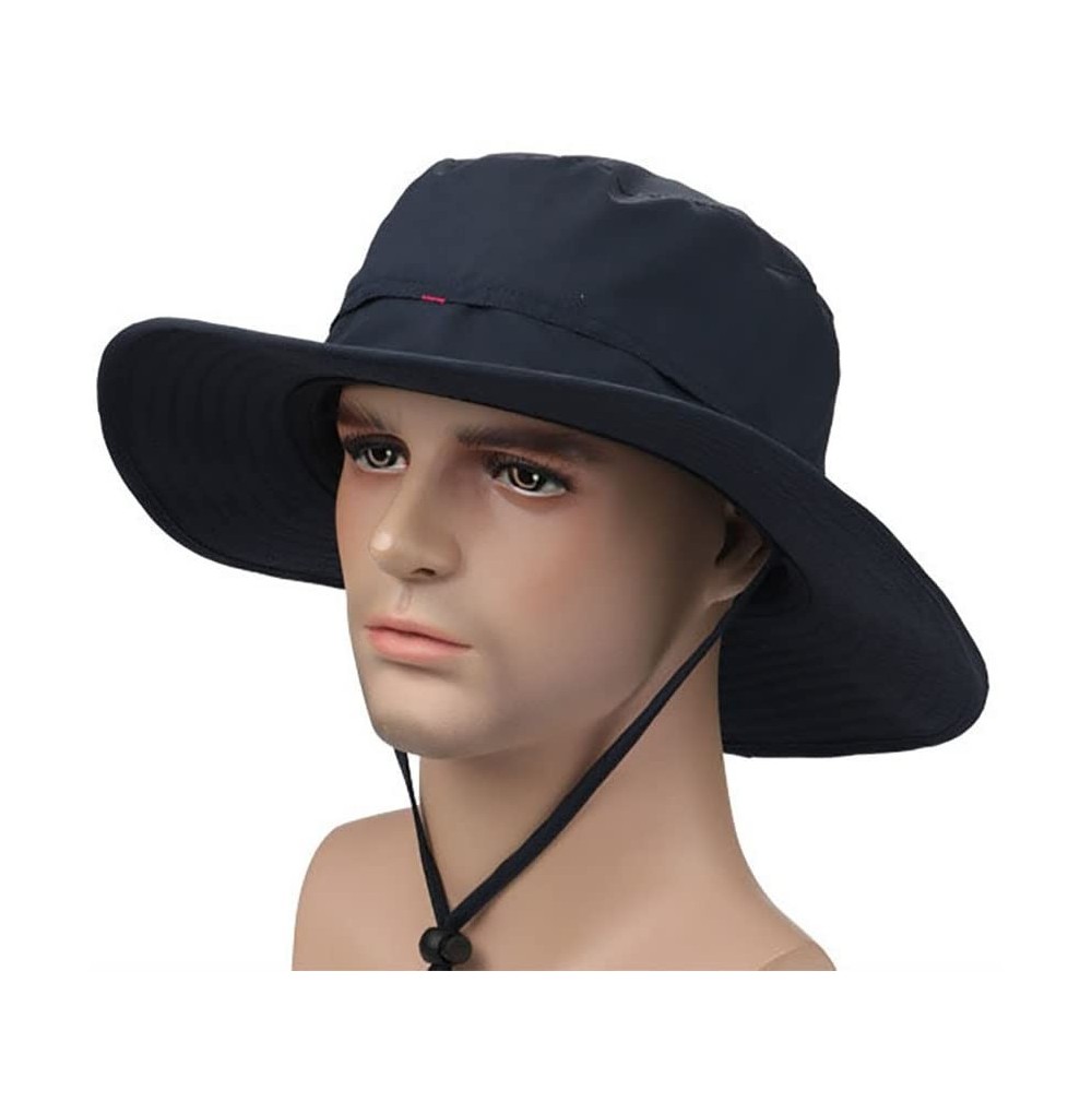 Sun Hats Crazy Cart Mens Womens Wide Brim Caps Quick-Dry UPF50+ - Af-dark Blue - CS12FZ8H141