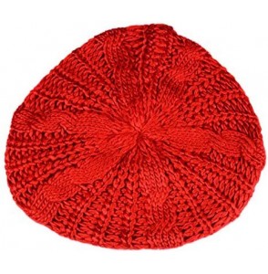 Berets Women Ladies Beret Beanie Hat Winter Knitted Crochet Slouchy Knit Baggy Ski Cap Outdoor - Coffee - C318ZEKM2A2
