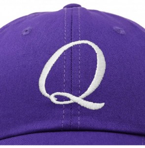 Baseball Caps Initial Hat Letter Q Womens Baseball Cap Monogram Cursive Embroider - Purple - CX18U4R0CSY