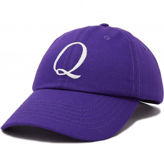 Baseball Caps Initial Hat Letter Q Womens Baseball Cap Monogram Cursive Embroider - Purple - CX18U4R0CSY