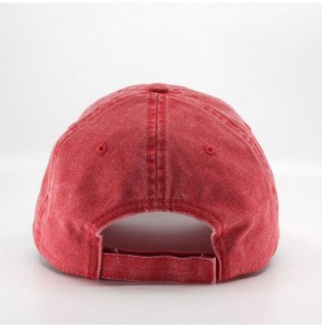 Baseball Caps Vintage Washed Cotton Adjustable Dad Hat Baseball Cap - Red - C612MYHVD6O