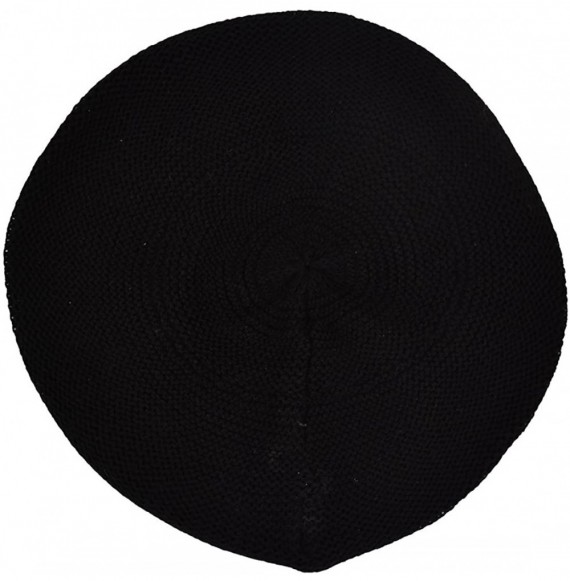 Berets Ladies Knit Beret with Chiffon Circles Stylish Berets for Women - Black - C9180U8AKLD