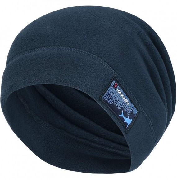 Skullies & Beanies Fleece Slouchy Beanie - Winter Beanie Hat for Men and Women - Soft Ski Skull Cap - Navy - C518XSM7IST