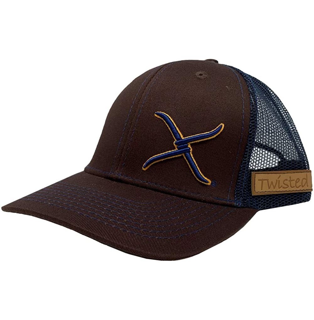 Baseball Caps 6-Panel Adjustable Cap- Snapback- OSFA - Brown/Navy - CR18W8IWZE5