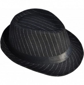 Fedoras Classic Gangster Stain-Resistant Crushable Gentleman's Fedora - A_black Stripe - C712O7VH3XE