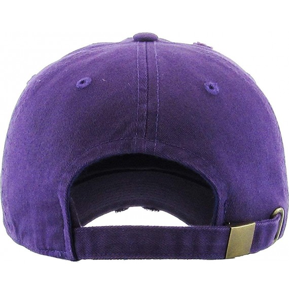 Baseball Caps Dad Hat Adjustable Unstructured Polo Style Low Profile Baseball Cap - Distressed Purple - C5196LKAR7T
