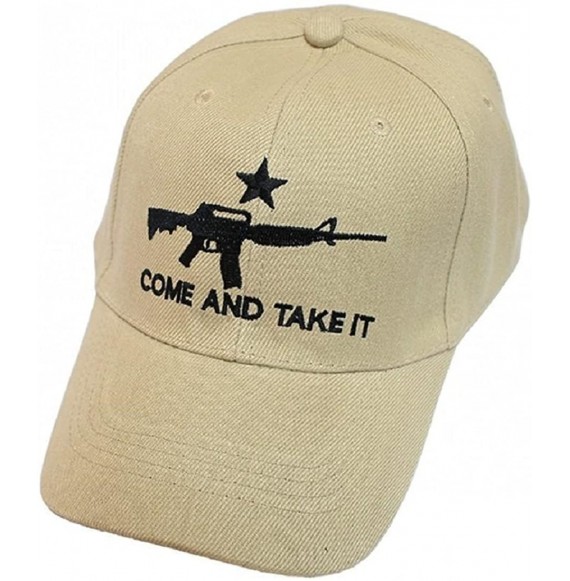 Baseball Caps Come and TAKE IT Baseball Style HAT Cap Texas Tea Party ar15 m4 Rifle Gun - Khaki - CN12O7SREGR