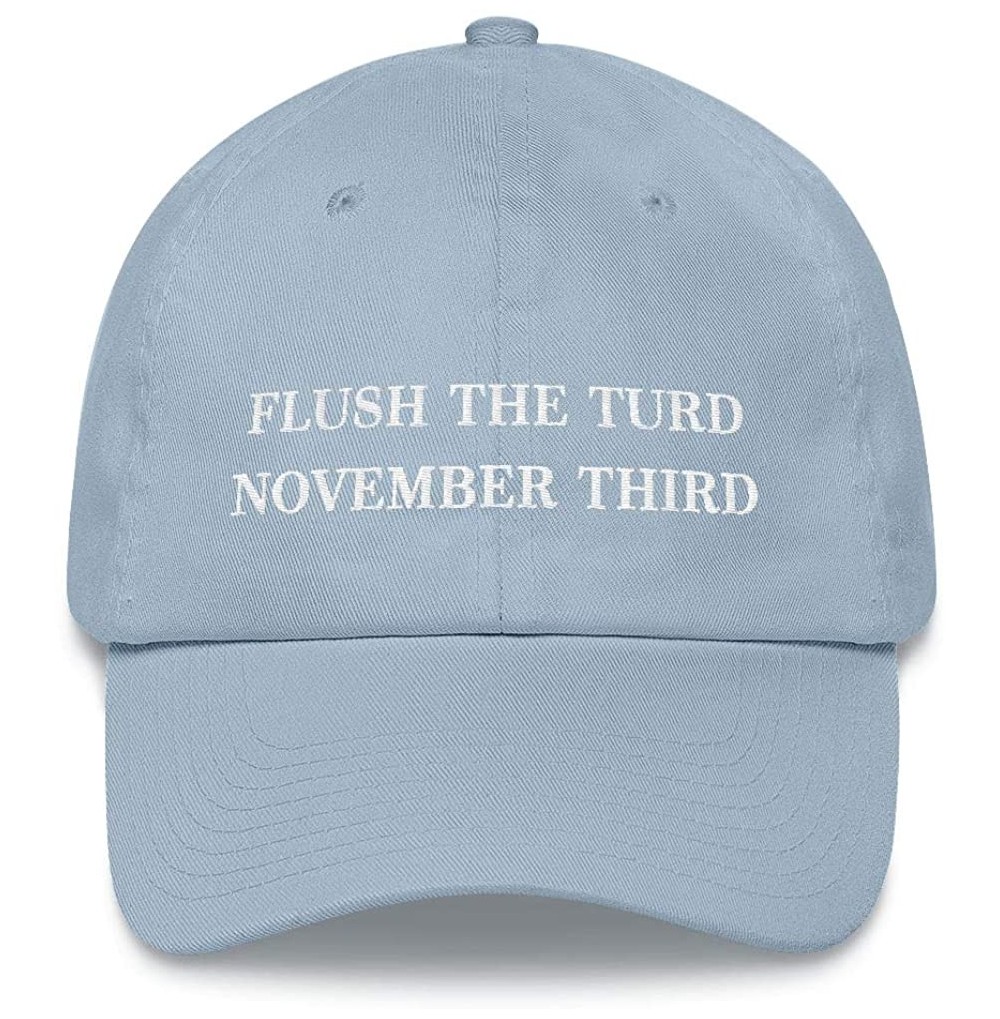 Baseball Caps Flush The Turd November Third Hat (Embroidered Dad Cap) Anti Donald Trump - Light Blue - C318XSG5EL9