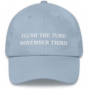 Baseball Caps Flush The Turd November Third Hat (Embroidered Dad Cap) Anti Donald Trump - Light Blue - C318XSG5EL9
