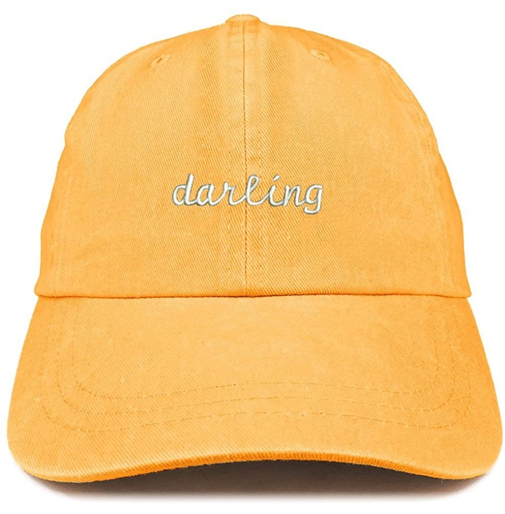Baseball Caps Darling Embroidered Washed Cotton Adjustable Cap - Mango - C5185LSAYH2