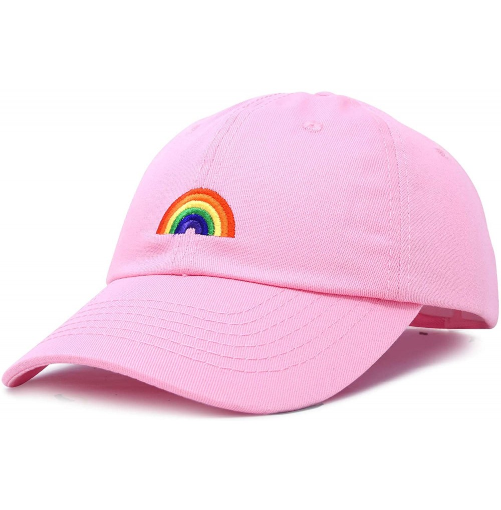 Baseball Caps Rainbow Baseball Cap Womens Hats Cute Hat Soft Cotton Caps - Light Pink - C4180YI0C4O