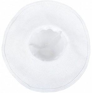 Sun Hats Unisex Summer Panama Straw Fedora Hat Short Brim Beach Sun Cap Classic - 03 White - CA17YQZADZ9