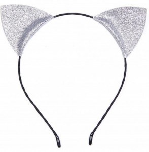 Headbands Christmas Headband Glitter Antlers Cat Ears Holiday Cosplay Party Costume - A - Silvery - Cat Ears - C01862CYZDD