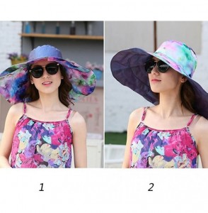 Sun Hats Women Sun Hat Summer Reversible UPF 50+ Beach Bucket Wide Brim Anti-UV Visor Cap - Light Purple - CR18D9CD07G