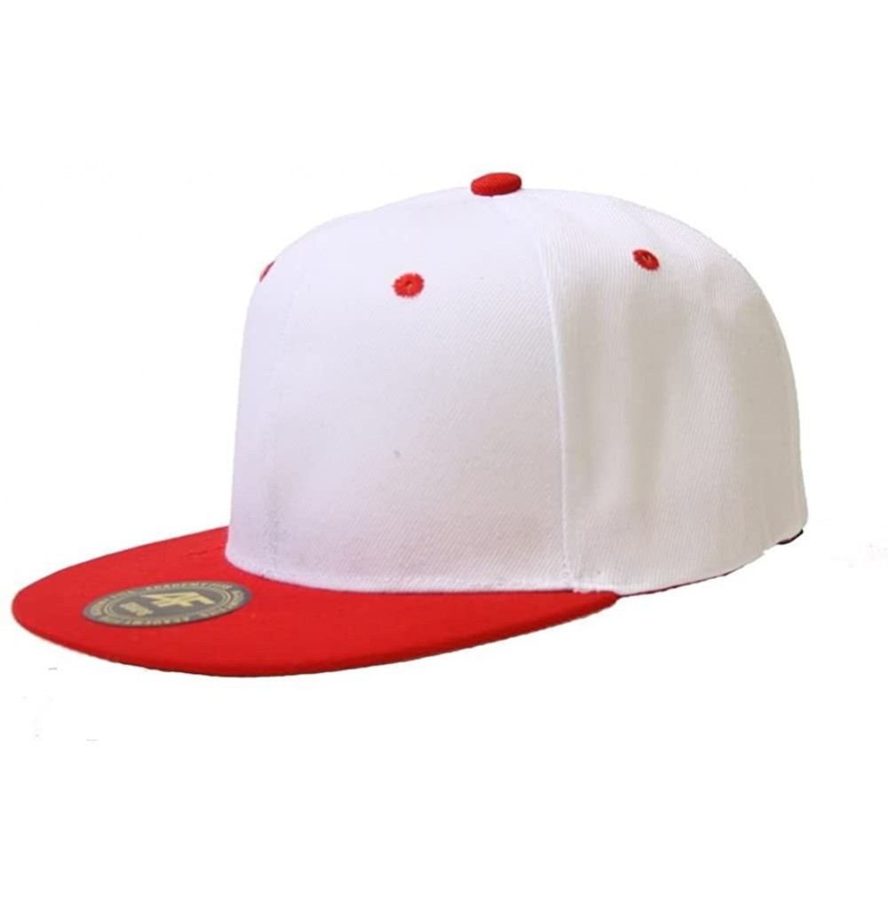 Baseball Caps New Two Tone Snapback Hat Cap - White/Red - C711B5O2WDF
