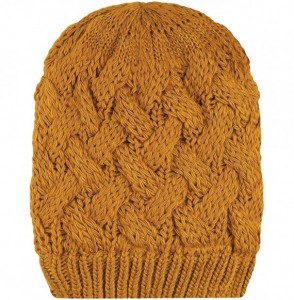 Skullies & Beanies Cable Knit Slouchy Chunky Oversized Soft Warm Winter Beanie Hat - Mustard - CY186QCK77R