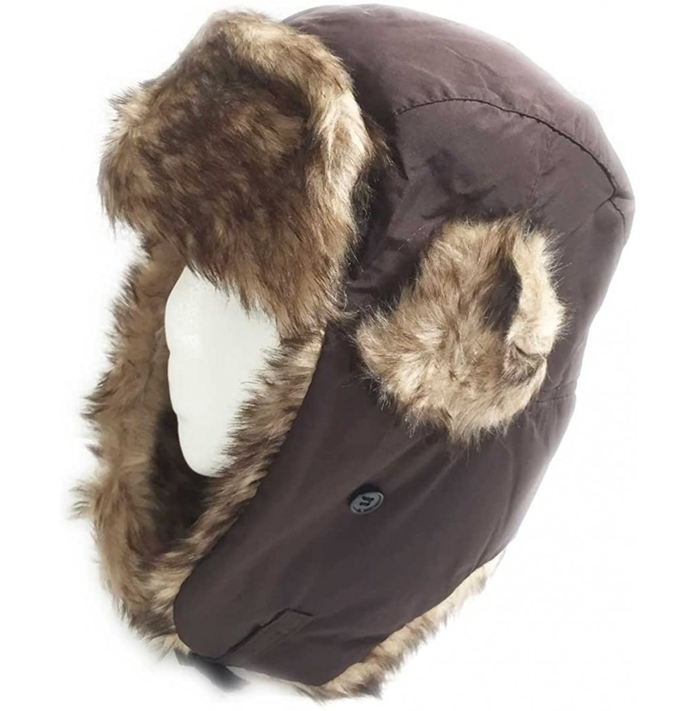 Bomber Hats Faux Fur Fashion Aviator Winter Hat - Brown - CI127OP29Q3