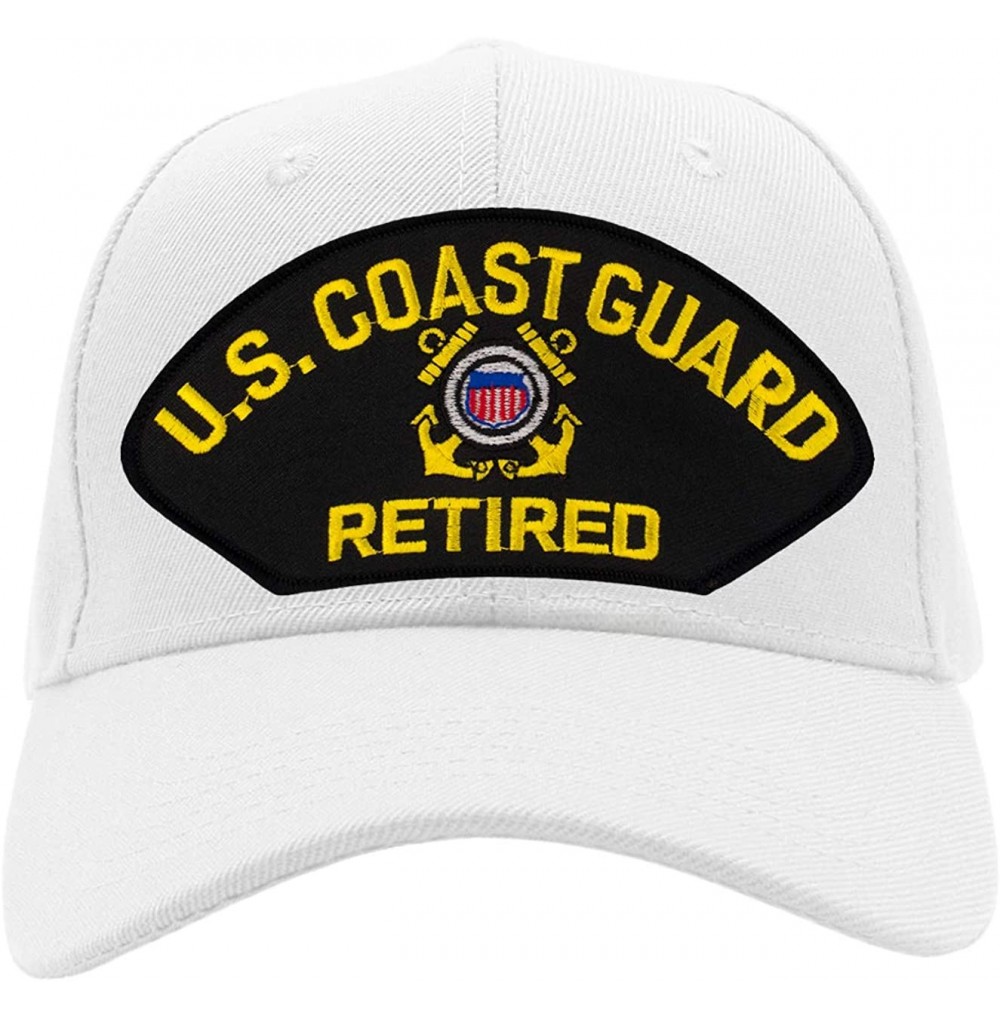 Baseball Caps US Coast Guard Retired Hat/Ballcap Adjustable One Size Fits Most - White - C918ND6C49W