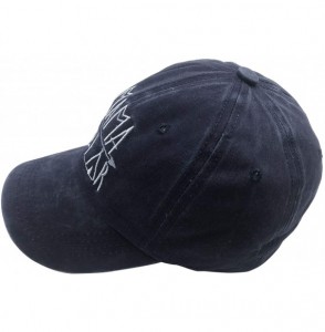 Baseball Caps Unisex Mama Bear Denim Hat Adjustable Washed Dyed Cotton Dad Baseball Caps - Embroidered Logo Navy - CV18RUKDT6W