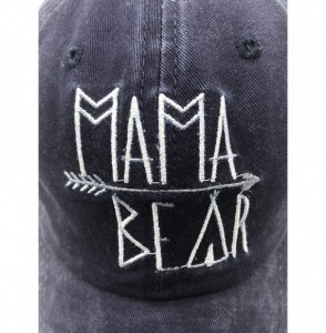 Baseball Caps Unisex Mama Bear Denim Hat Adjustable Washed Dyed Cotton Dad Baseball Caps - Embroidered Logo Navy - CV18RUKDT6W