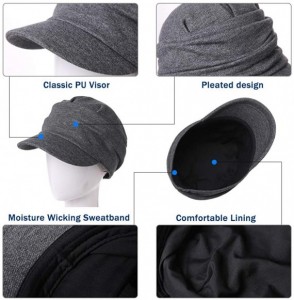 Newsboy Caps Packable Beret Newsboy Cap for Women Spring Summer Winter Gatsby Visor Hat 55-59 cm - 91550-black - CE196REO0ZW