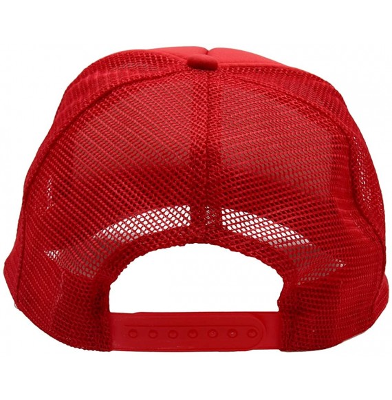 Baseball Caps Premium Trucker Cap Modern Summer Urban Style Cap - Adjustable Snapback - Unisex Design - Mesh Back - Red - CS1...