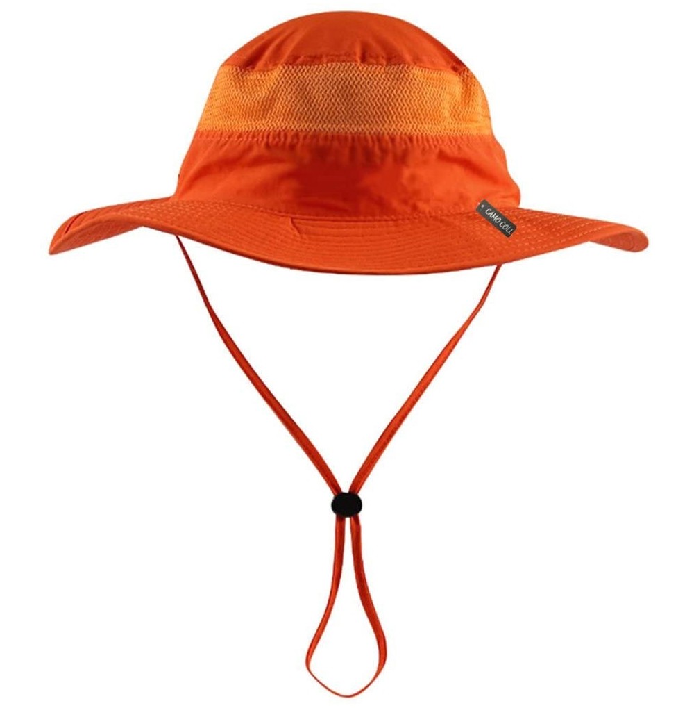 Sun Hats Outdoor UPF 50+ Boonie Hat Summer Sun Caps - Bright Orange - C012DTH1QM3