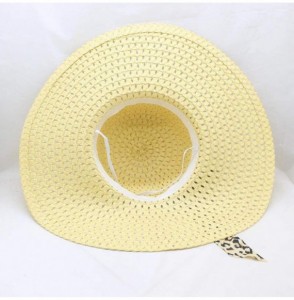 Sun Hats Women Hat Fineser Leopard Bowknot - Light Beige - CE18O8DNU29
