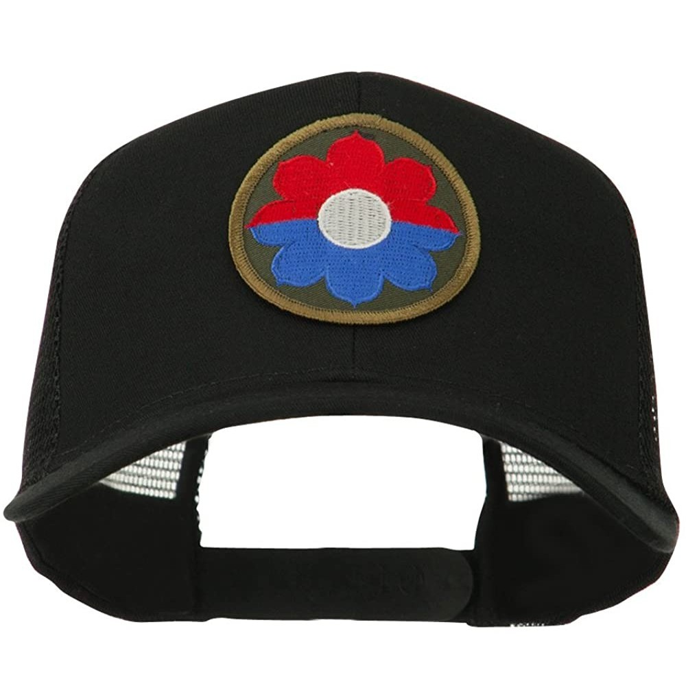 Baseball Caps US Army 9th Infantry Division Patched Mesh Back Cap - Black - CU11LUGWJU9