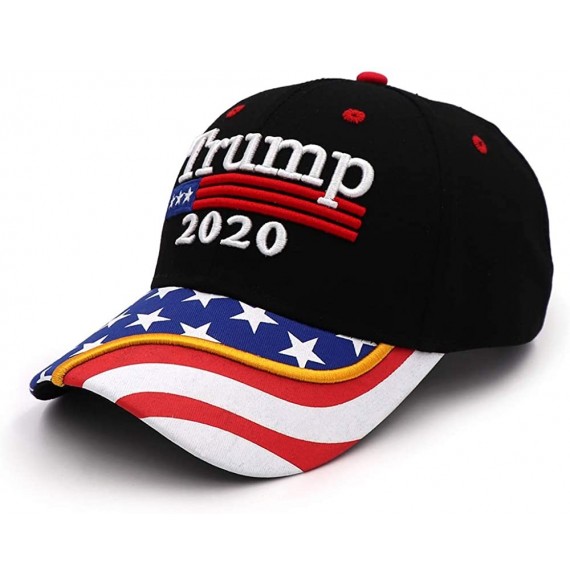Baseball Caps Trump 2020 Keep America Great Campaign Embroidered USA Flag Hats Baseball Trucker Cap for Men and Women - CT18Y...