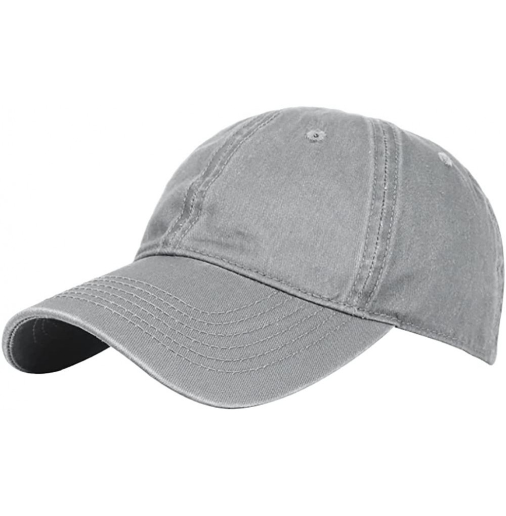 Baseball Caps Classic Unisex Baseball Cap Adjustable Washed Dyed Cotton Ball Hat - Grey - CZ183D9H6YM