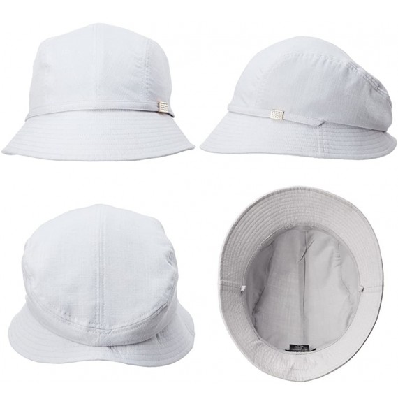 Sun Hats Womens UPF50+ Summer Sunhat Bucket Packable Wide Brim Hats w/Chin Cord - 89053_gray - CM1838MI9C9