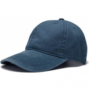 Baseball Caps Men Women Plain Cotton Adjustable Washed Twill Low Profile Baseball Cap Hat(A1008) - Navy - C7194EM6TDX