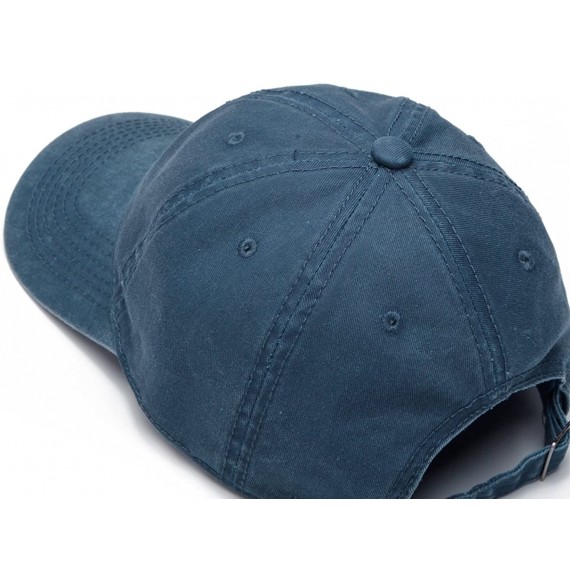 Baseball Caps Men Women Plain Cotton Adjustable Washed Twill Low Profile Baseball Cap Hat(A1008) - Navy - C7194EM6TDX