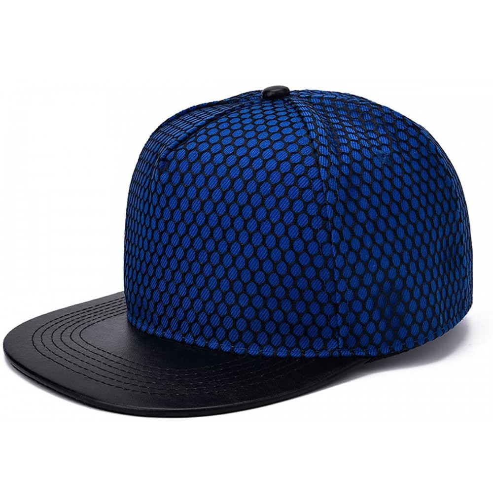 Baseball Caps Baseball Cap for Men-Adjustable Snapback Hats for Women Mesh Hip-Hop Flat Brim Visors - Blue - CF1854I79H2