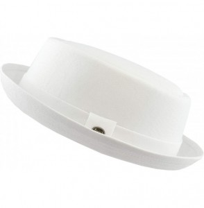 Fedoras 100% Cotton Paisley Lining Premium Quality Porkpie Hat - White - CX12CQRLWB7