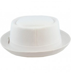 Fedoras 100% Cotton Paisley Lining Premium Quality Porkpie Hat - White - CX12CQRLWB7