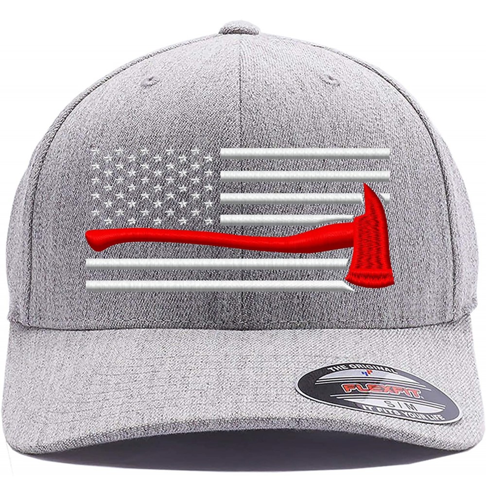 Baseball Caps Flag Embroidered Wooly Combed Flexfit - Heather-2 - CF180R88696