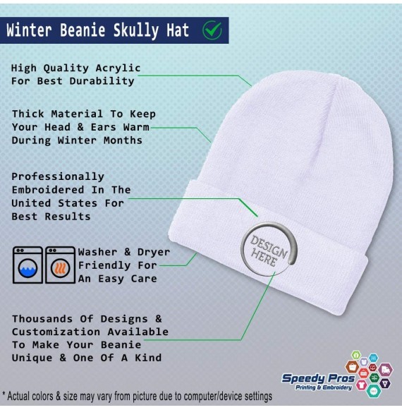 Skullies & Beanies Custom Beanie for Men & Women Sport Curling Stone Gear Embroidery Skull Cap Hat - White - CH18ZS3NRNH