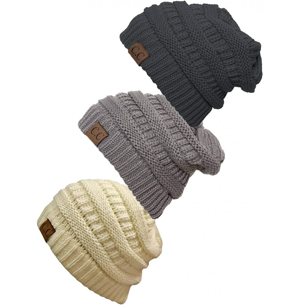 Skullies & Beanies Women's 3-Pack Knit Beanie Cap Hat - CP18LRNI4LO