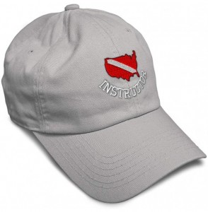 Baseball Caps Soft Baseball Cap Scuba Diving Instructor B Embroidery Dad Hats for Men & Women - Light Grey - CA18ZG34I76