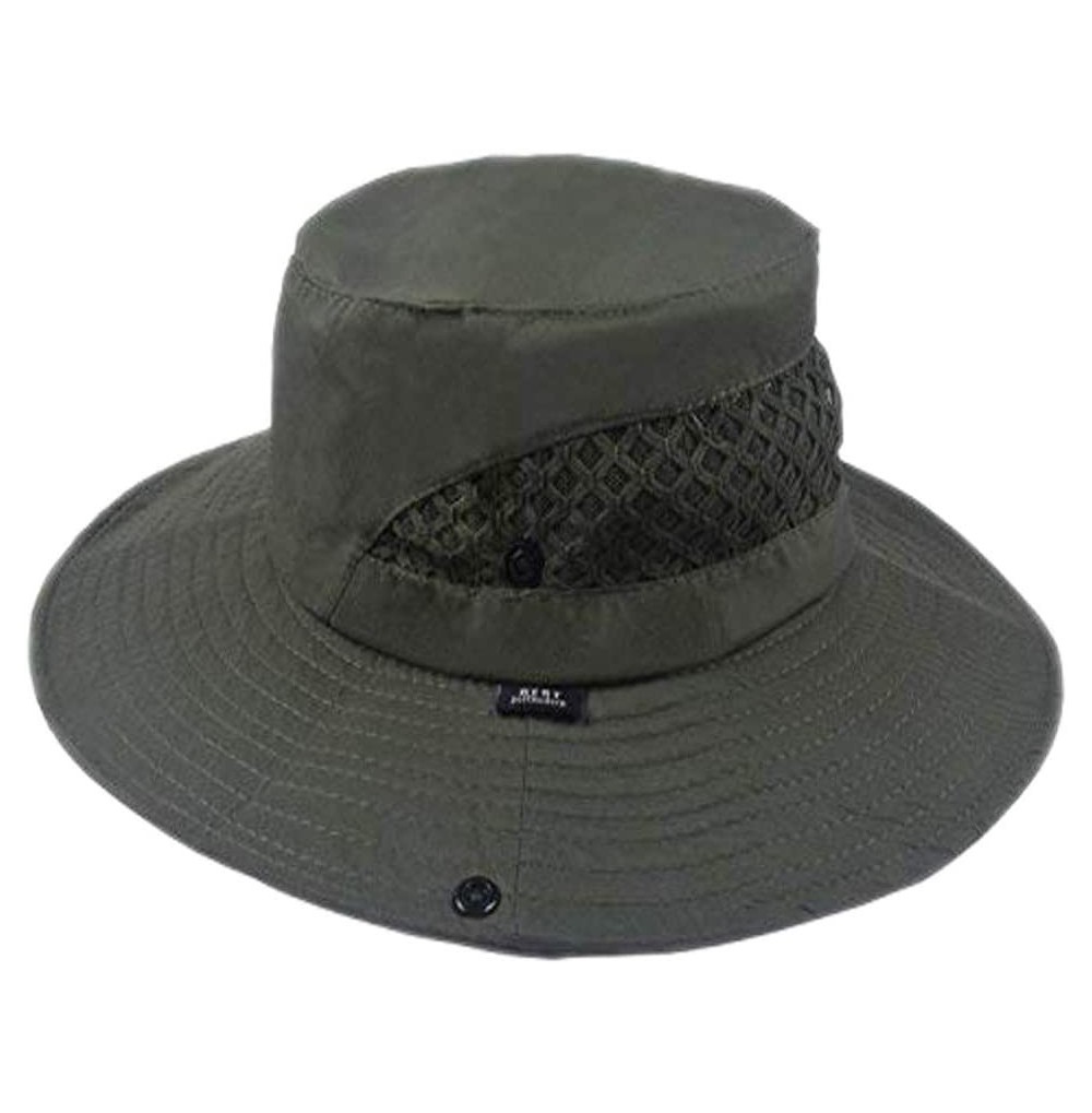 Sun Hats Packable Perfect Fishing Gardening - Olive Green -Polyester - C118GHE894N