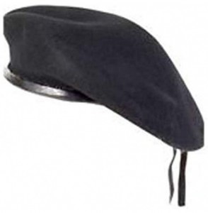 Berets Beret with Leather Trim That is Lined for Men and Women for Special Forces Artist boinas para Hombre hat Black - CA18G...
