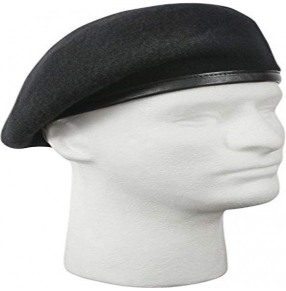 Berets Beret with Leather Trim That is Lined for Men and Women for Special Forces Artist boinas para Hombre hat Black - CA18G...