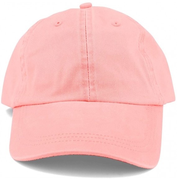 Baseball Caps Low Profile Plain Washed Pigment Dyed 100% Cotton Twill Dad Cap - Pink - C812NRIFT8O