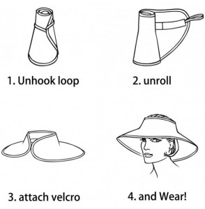 Sun Hats Women's Wide Brim Roll up Visor Packable Summer Sun Beach Hat - Paper Straw- Adjustable- UPF50+ - Multi-brown - CV18...