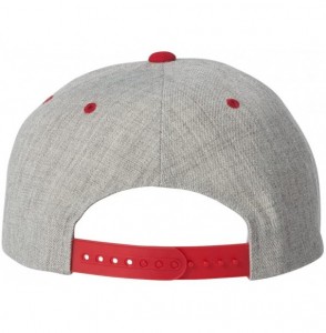 Baseball Caps Flexfit 6 Panel Premium Classic Snapback Hat Cap - Heather Grey/Red - CE12D6KE9GN